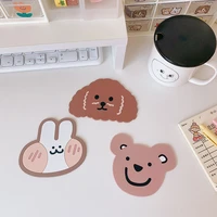 cartoon animal shape 1 pc silicone dining table placemat coaster kitchen accessories mat cup bar mug cartoon animal drink pads
