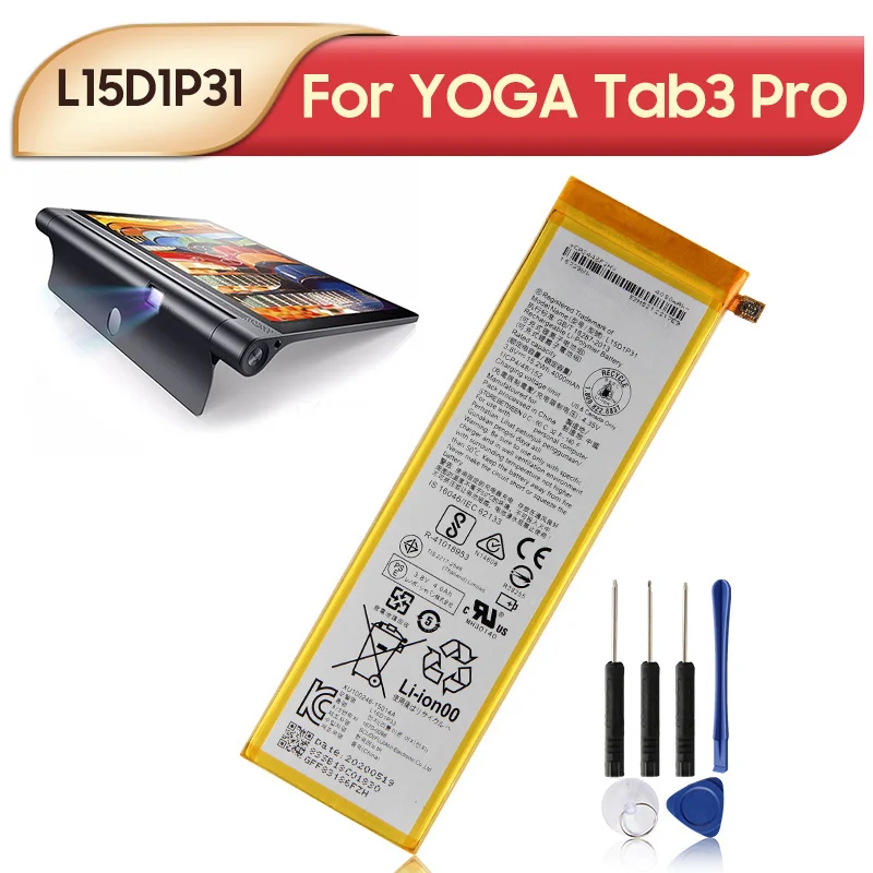 Фото Новая сменная батарея L15D1P31 для Lenovo YOGA Tab3 Pro X5-Z8550 X5-Z8500, батарея 4000 мАч №1