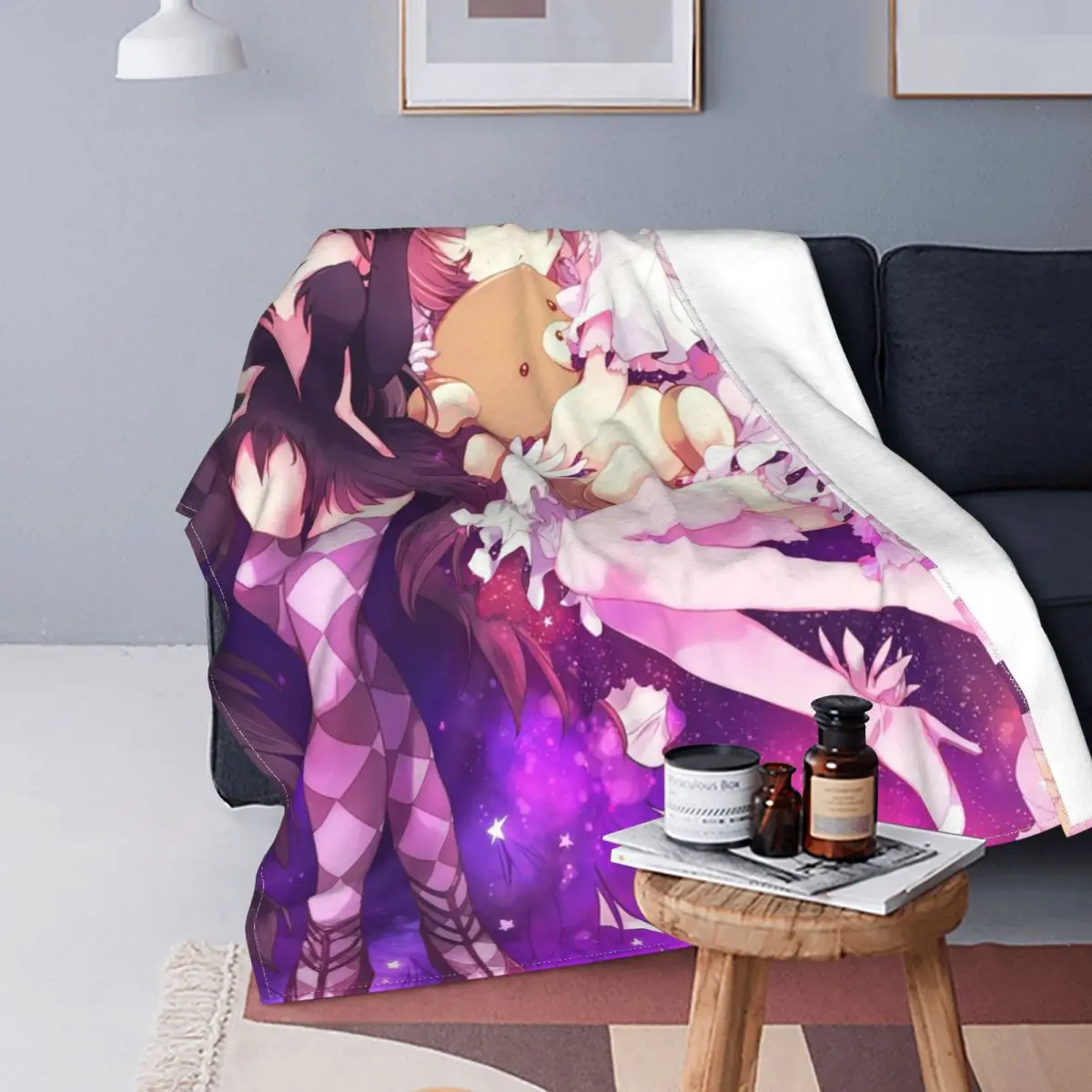 

Akemi Kaname Anime Flannel Throw Blankets Puella Magi Madoka Magica Blanket for Bedding Bedroom Super Warm Quilt