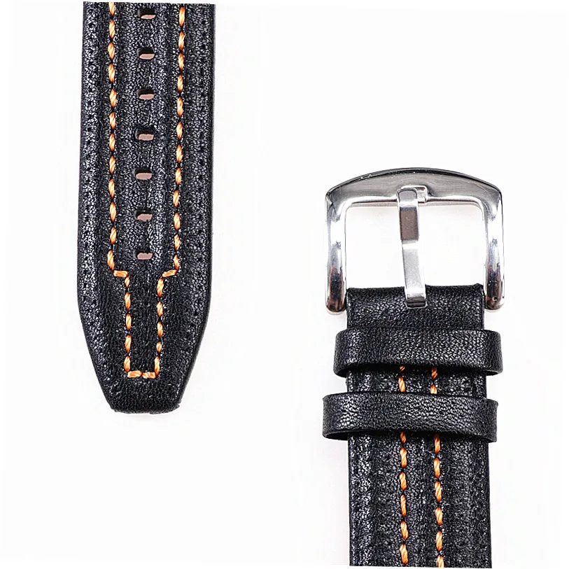 15x27mm Leather Watch Strap Compatible Con Seiko Sportura SNL029P2 -SNL021P1 - SNL595P2 - SNL017P1 Men's Watchband Bracelet Belt