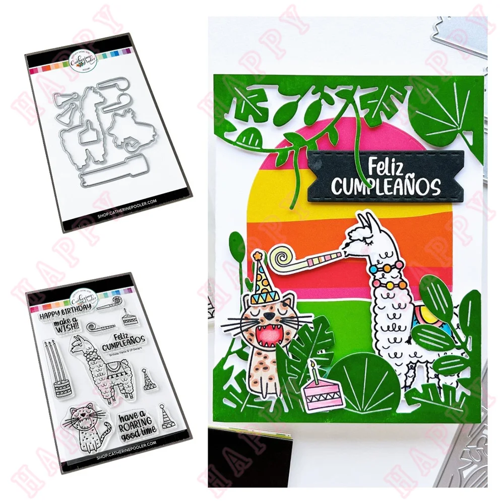 

Metal Cutting Dies Stamps Birthday Fiesta DIY Scrapbooking Envelope Greet Card Decorative Embossing Handcraft Paper Craft Moulds