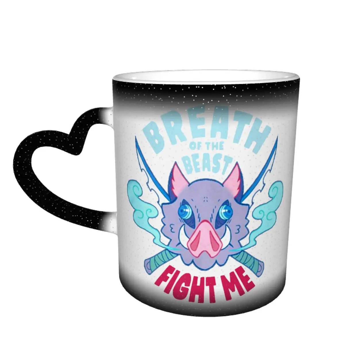 

Керамическая кружка для офиса с изображением рассекающего демонов иносукэ, кружка Kimetsu no Yaiba, меняющая цвет, оптовая продажа, Смешные чашки