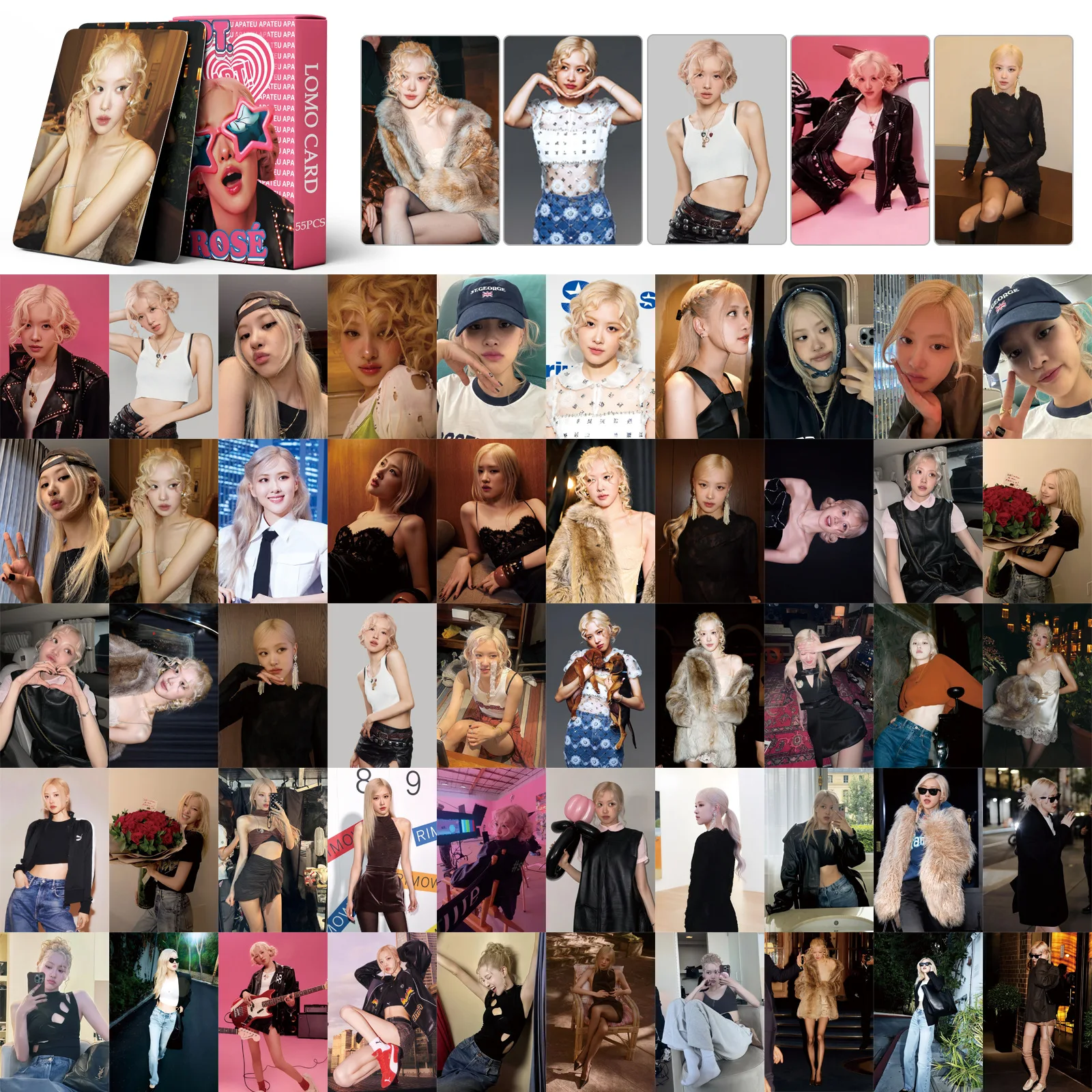 55 шт. Kpop Idol новый альбом APT MANTRA НОВЫЙ ЖЕНСКИЙ MOONLIT FLOOR ROSES LALISA Ломо-карта