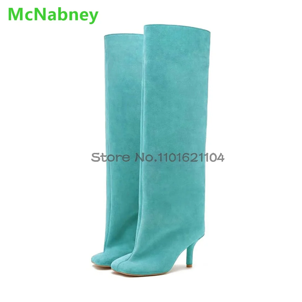 Женские ботинки на тонком высоком каблуке с квадратным носком новинка зимы 2024