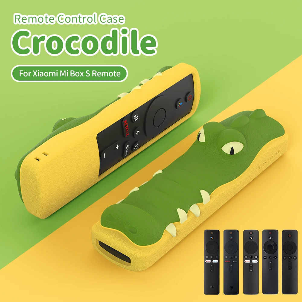 

Covers for Xiaomi TV Box S Mi Stick 4K 1080P Silicone Remote Control Case Cartoon Crocodile Creative Protective Shell