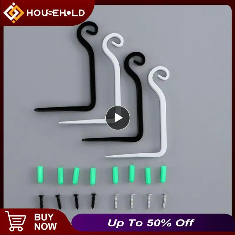

Simple Wall-mounted Bending Forming Hook Black White S-shaped Coat Hook Lantern Hanging Chandelier Hook Garden Decoration Metal