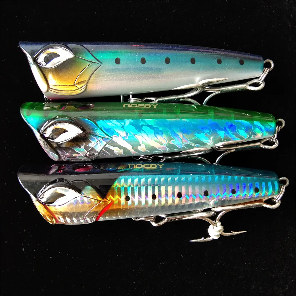 

NOEBY 3pcs 190mm 129g Popper Fishing Lures Topwater Bubble Baits Jet Popper Wobblers for GT Tuna Big Game Fishing Lure
