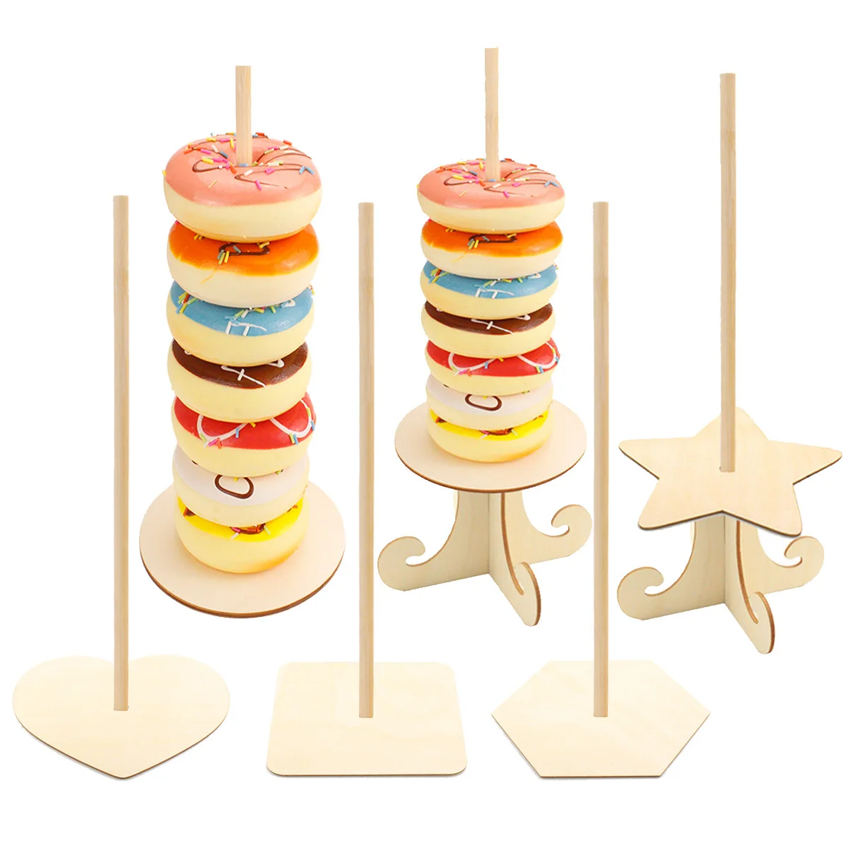 

Dessert Stand Wooden Donut Stands Donut Holders Donut Display Stand for Wedding Shower Party Supplies Donut Stand Decor