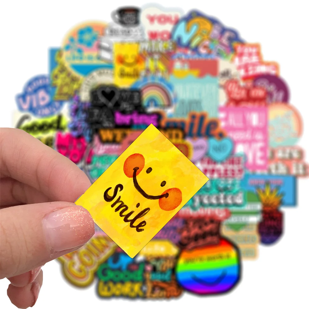 

10/30/50PCS Cartoon English Phrase Personality Creative Sticker DeskComputer Mobile Phone Skateboard WaterproofSticker Wholesale