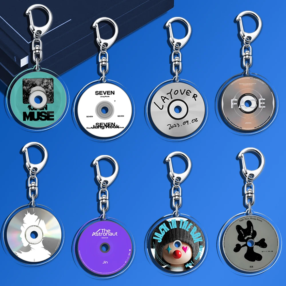 Акриловый брелок для ключей Kpop Mini CD GOLDEN MUSE Album LAYOVER Agust Ddds FACES INGIDO JINS Брелок V Teakook