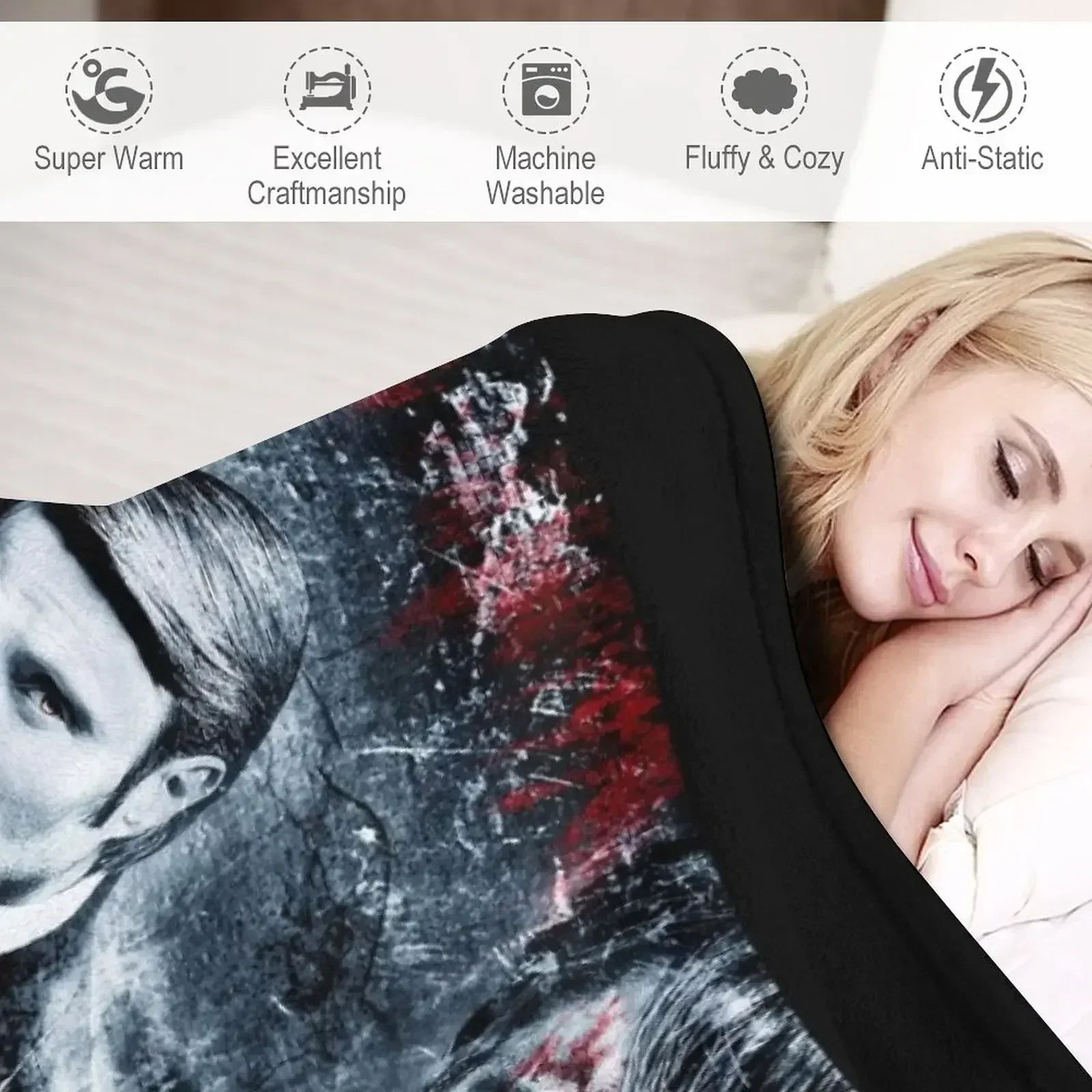 Ганнибал Лектер - Декоративное одеяло с дизайном черепа пушистая кровать плед