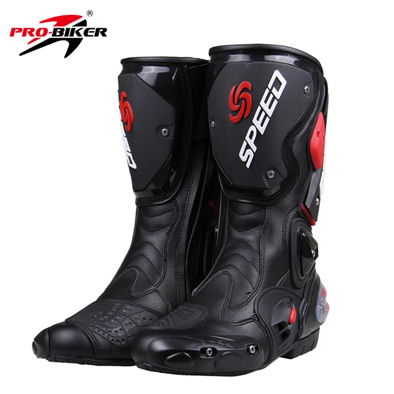 

Men PRO-BIKER SPEED BIKERS Motorcycle Boots top quality Motocross Off-Road Motorbike Shoes Black/White/Red Big Size 40-45 B1001