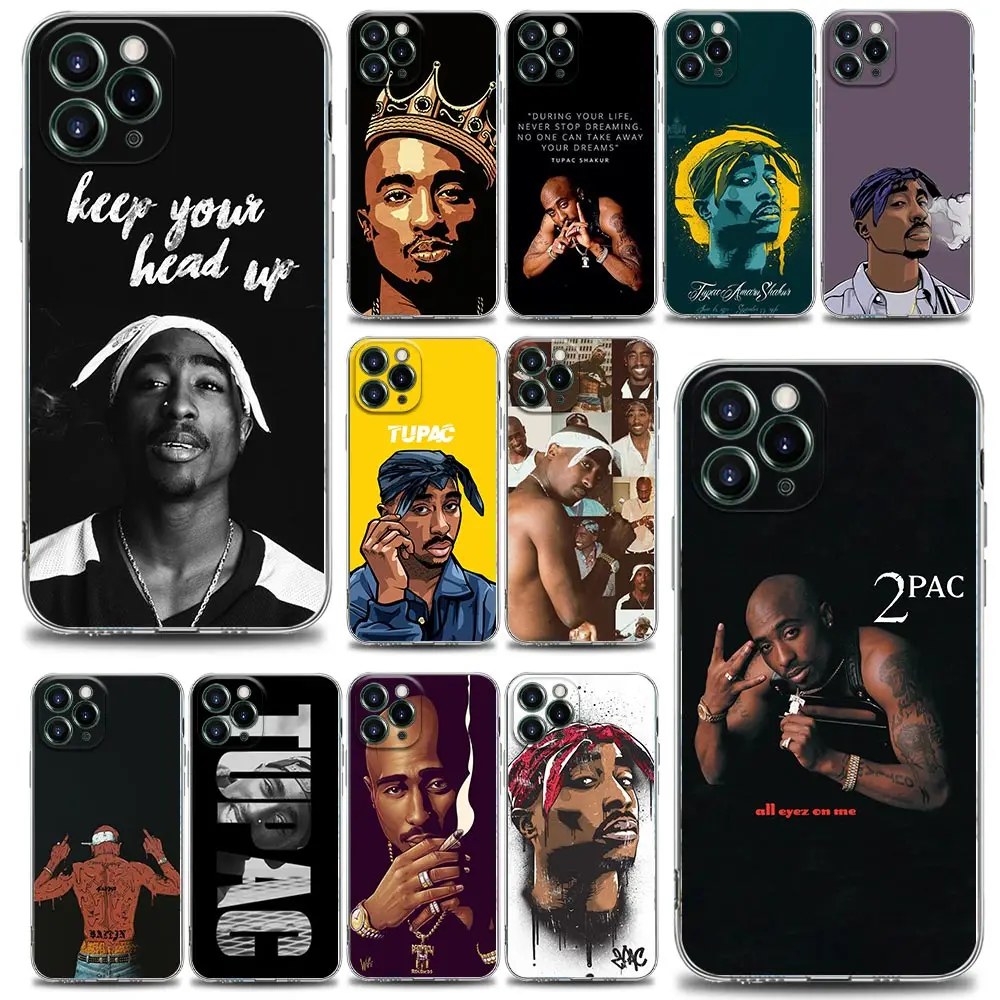 

Clear Phone Case for iPhone 11 12 13 Pro Case Max 7 8 SE XR XS Max 5 5s 6 6s Plus Soft Silicone Cover Yinuoda Rapper 2pac Tupac