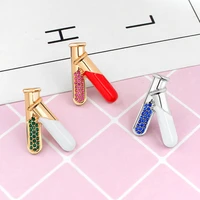 chemical reagent tube enamel pin red blue green chemical experiment test tube flask brooch fashion jewelry doctor nurse gift
