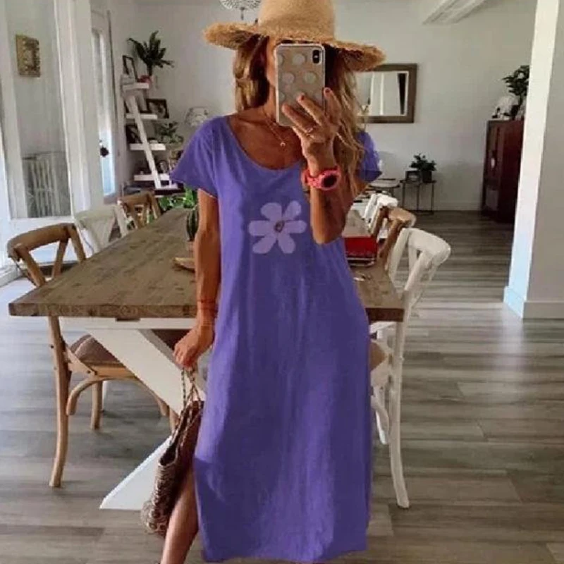 Женское летнее платье с принтом в европейском и американском стиле четыре цвета 6