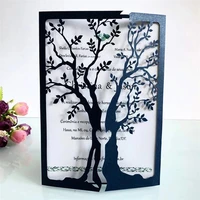 25 pieces avocado tree wedding marriage invitation with pearl paper laser cut invitation greeting cards wedding party supplies