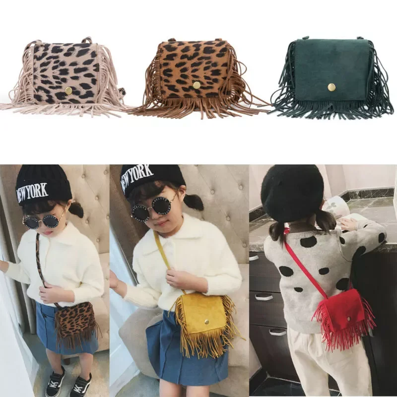 

Tassel Mini Messenger Bag Kids Girls Handbags Coin Purse Children Shoulder Bags