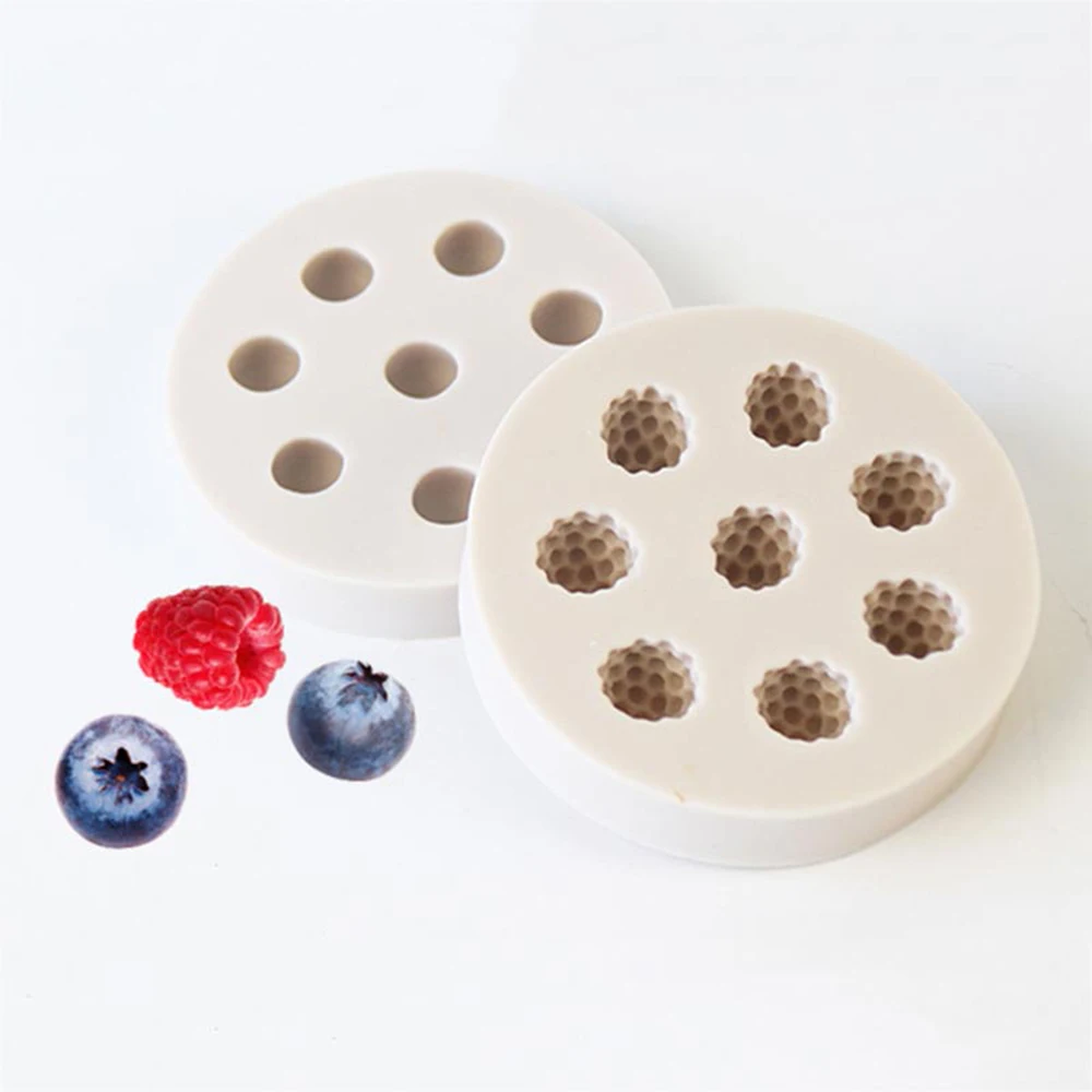 

3D Raspberry Blueberry Shape Silicone Mold Sugarcraft Baking Tool Cake Decorating Tools Chocolate Pastry Tool Baking Mould Cake