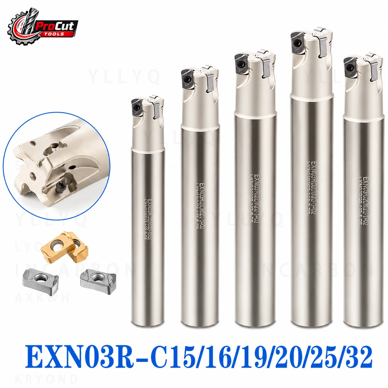 Фото Держатель инструмента EXN03R для быстрой подачи C15 C16 C17 C20 C25 C32, совместимый с фрезерными пластинами LNMU0303ZER LNMU0303 №1