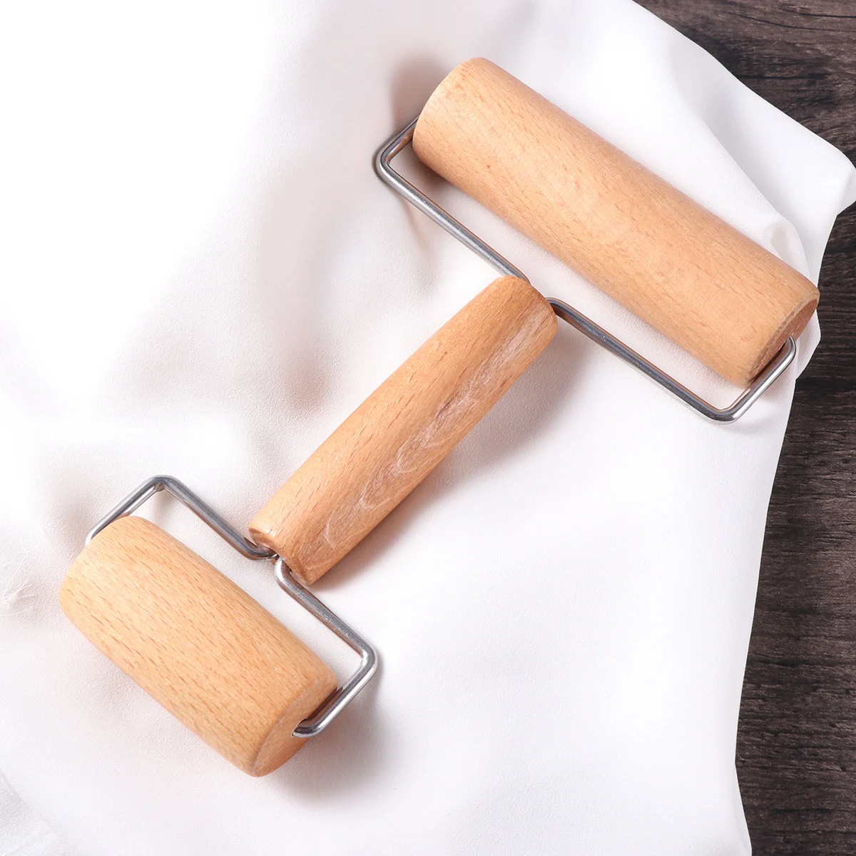 

Rolling Pin Roller Pizza Baking Dough Wood Pastry Clay Cooking Stick Press Wooden French Non Kitchen Docker Nonstick Dowel