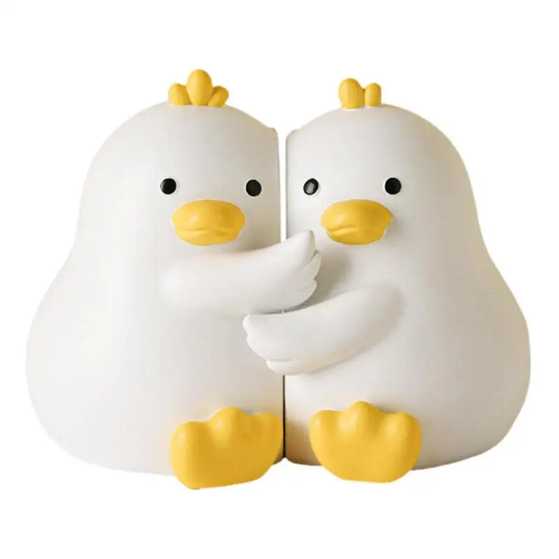 

Animal Bookends Cute Hug Ducks Book Ends Unique Book Ends Resin Decorative Bookends For Table Decor Duck Figurines Sculpture