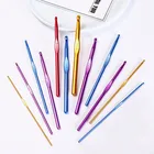 12 шт. в упаковке, новые металлические ручки вязальный крючок красочные Вязание набор игл для Алюминий бамбуковые Швейные иглы De Crochet инструменты 2 мм-8 мм