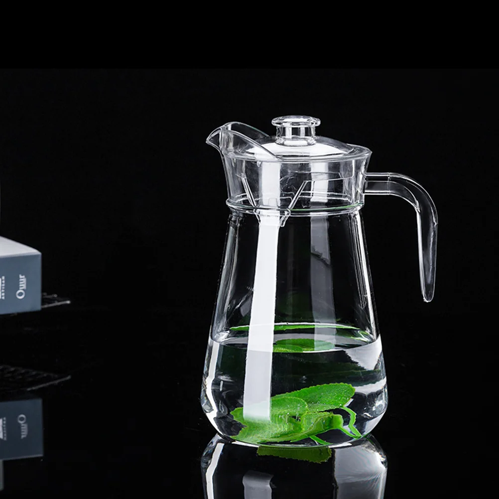 

Clear Water Pitcher with Lid: Heat Resistant Water Carafe with Handle Lid 1L Iced Tea Beverage Cold Water Pitcher