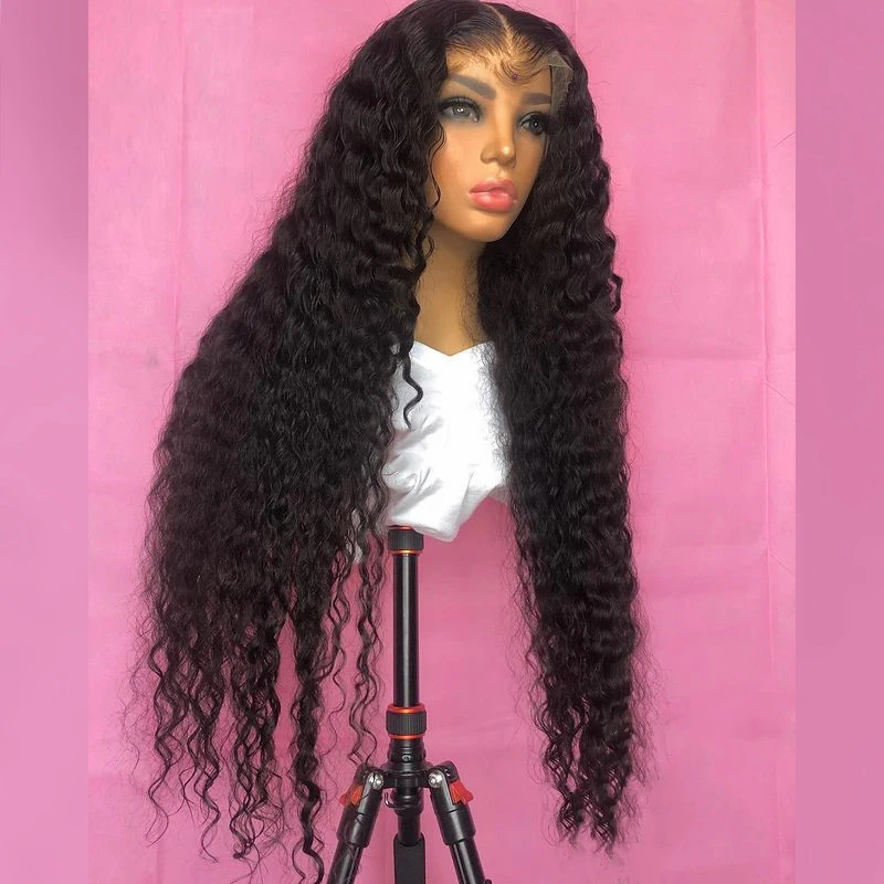 26Inch 180%Density Natural Black Loose Wave Natural Hairline Free Part Lace Front Wig For Women With Baby Hair Heat Temperature