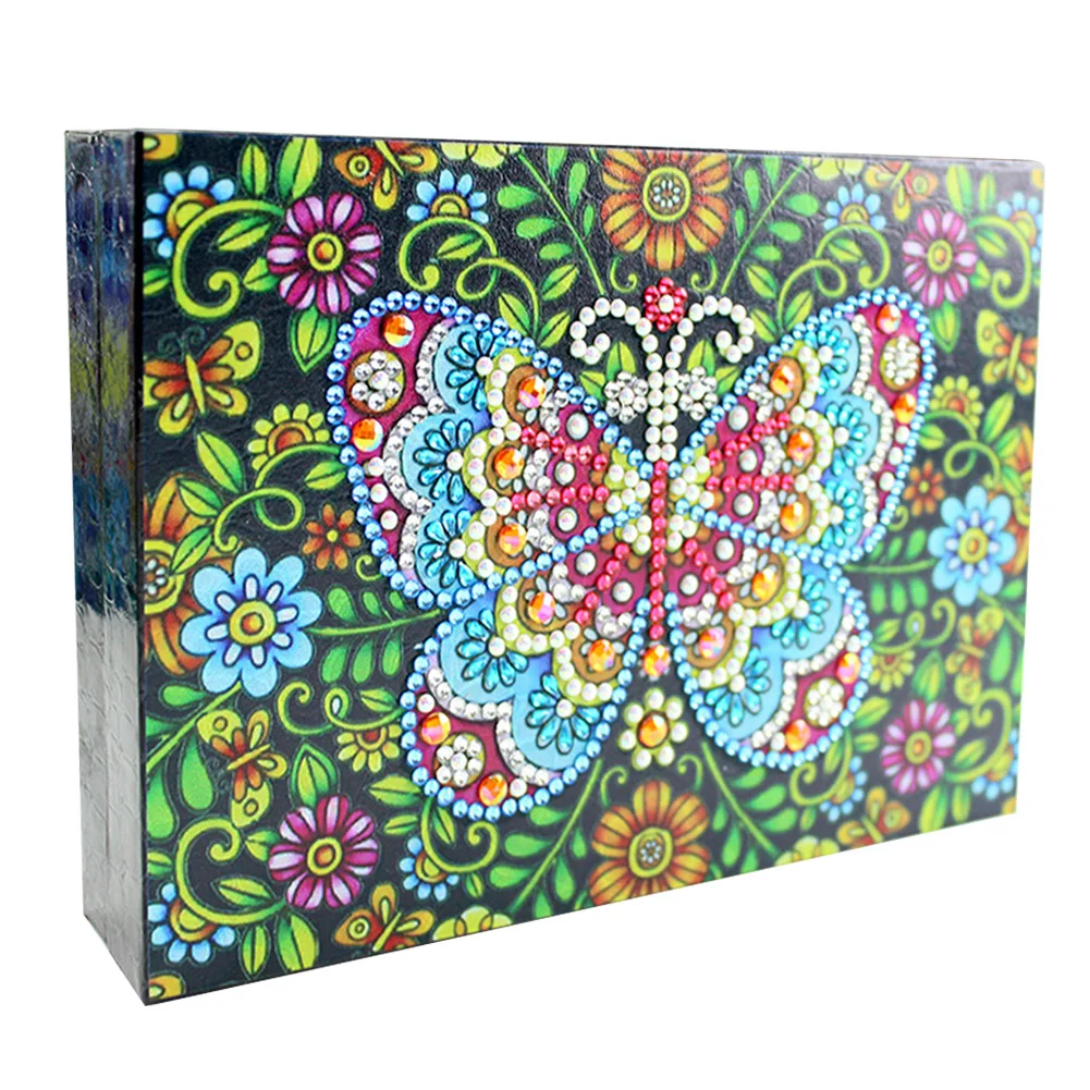 

For Women Girls Packaging DIY 5D Diamond Painting Travel Portable Gift Jewelry Box PU Leather Earrings Rings Desktop Home