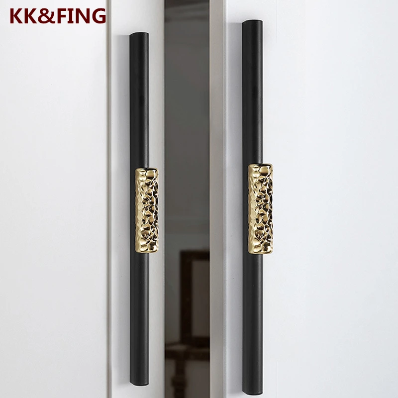 

KK & FING ENW золотая для шкафа дверные ручки из алюминиевого сплава ручки для шкафа ручки для ящиков и фурнитура для мебели