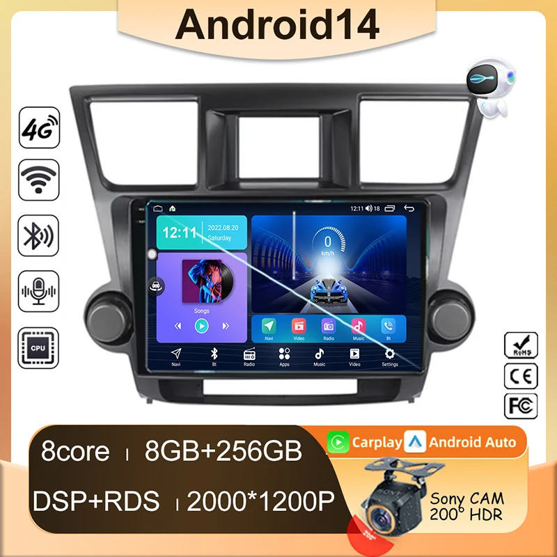 Для Toyota Highlander 2 XU40 2007 - 2013 Android автомобильный мультимедийный радио-навигатор