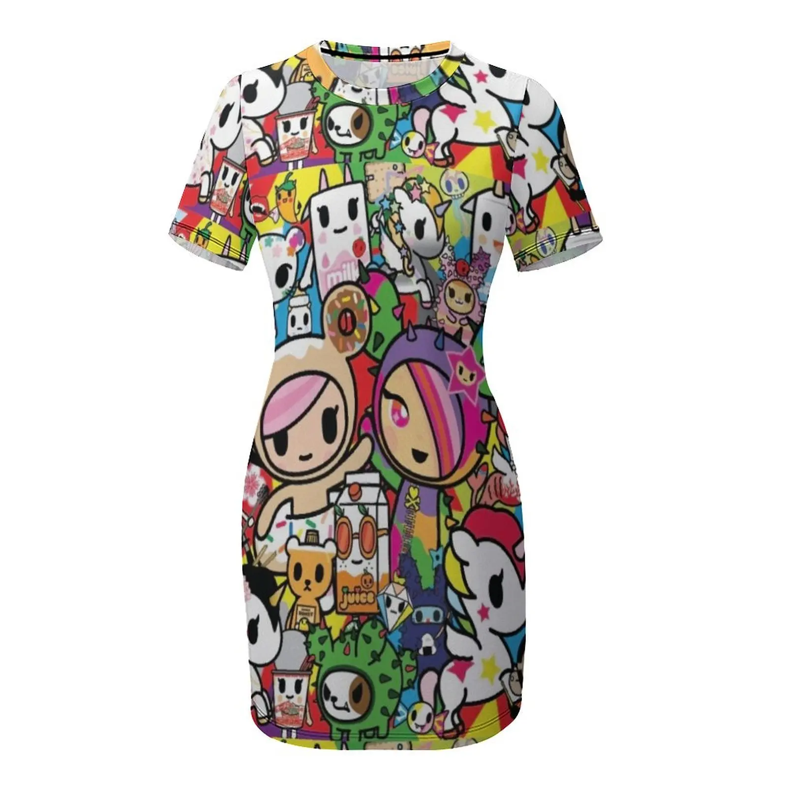 Tokidoki Kawaii Donutella Sandy Unicorno платье с короткими рукавами элегантные шикарные женские