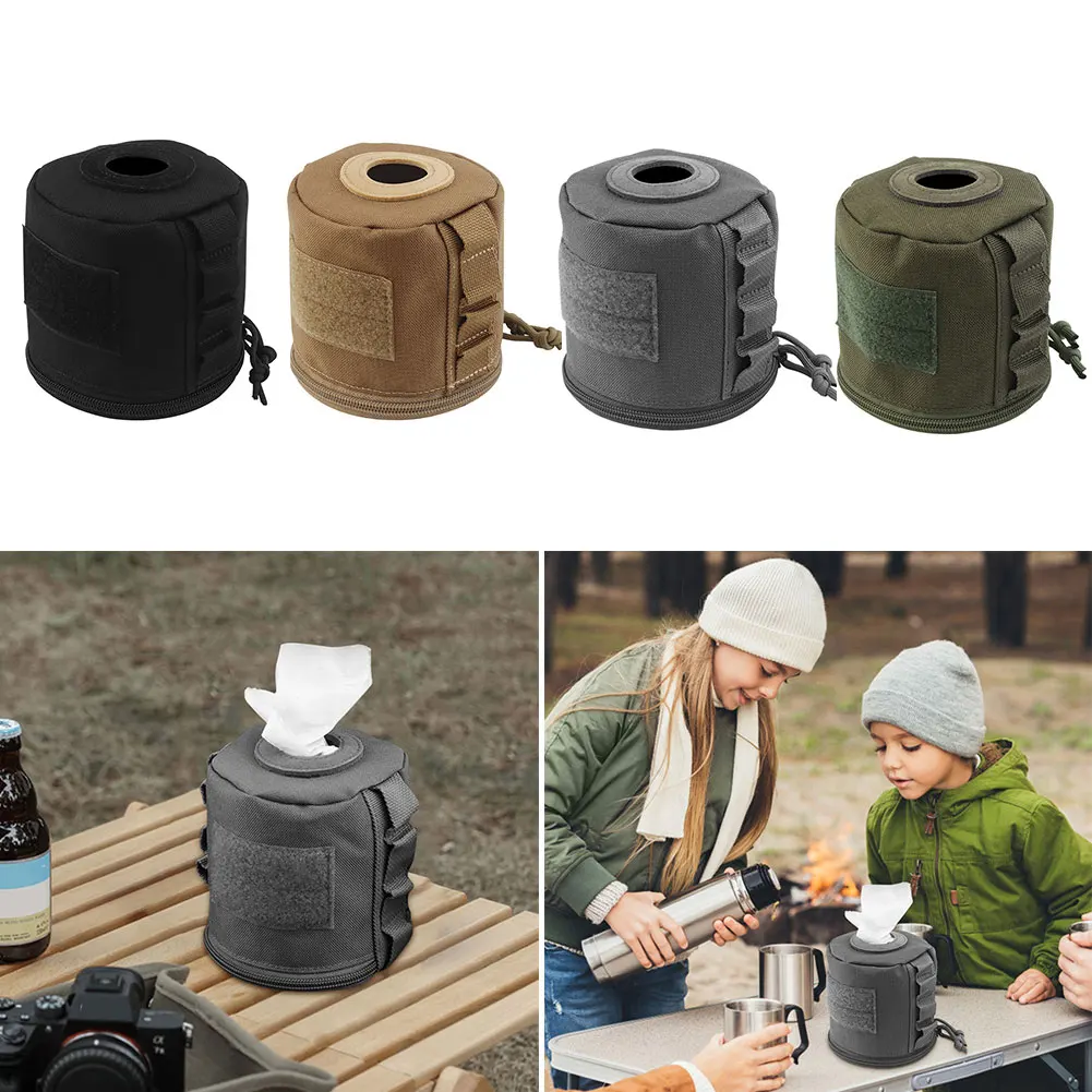 

Tissue Cover Organizer Webbing Hanging Roll MOLLE Pouch Case Wear Resistant Portable for Hiking for Hunting Picnic Outdoor Tools