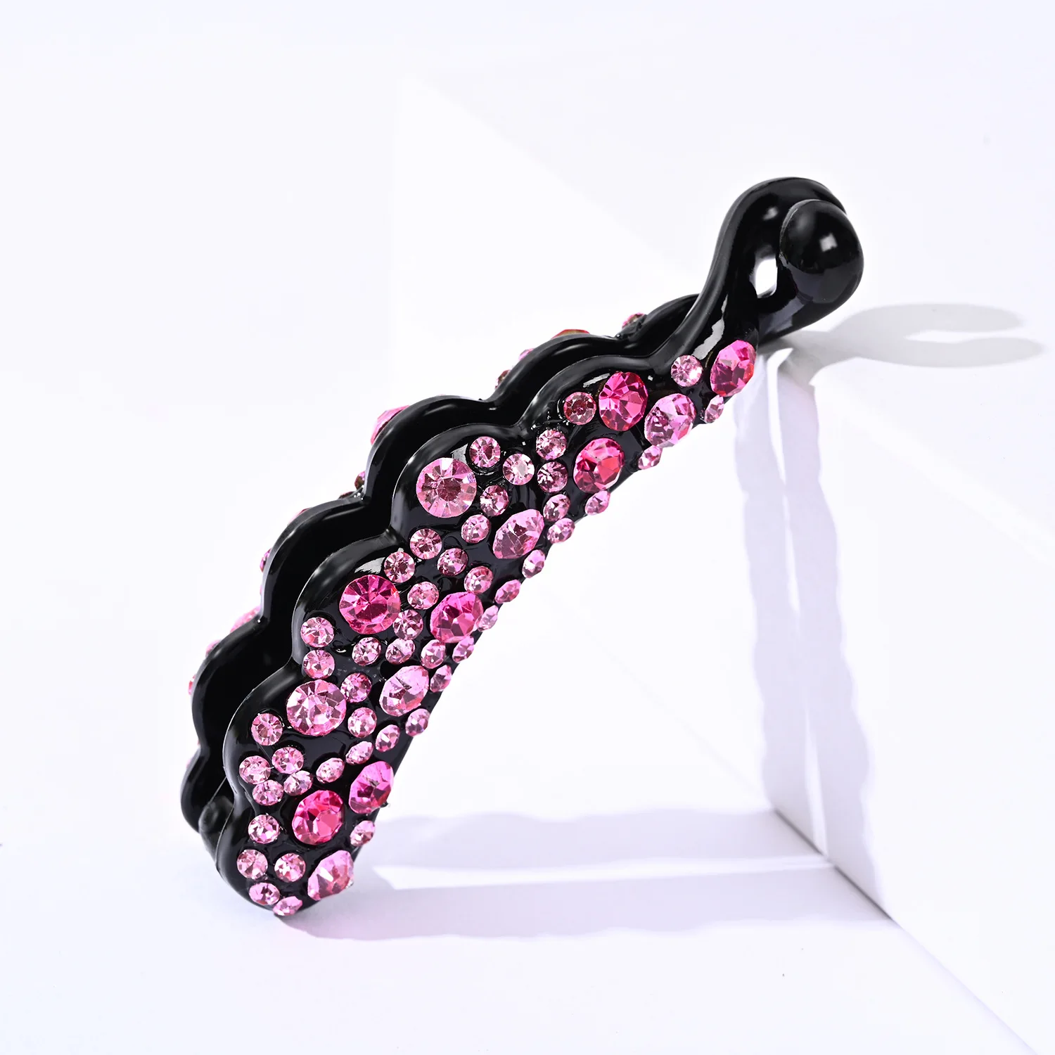 Color Diamond Banana Clip Rhinestone Non-slip Small Ponytail Clip Hair Clip Manufacturers Hair Accessories Hair Clips images - 6