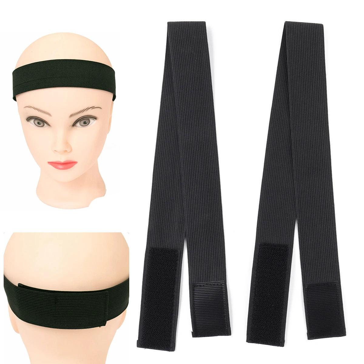 

10-50pcs Hair Elastic Band For Wigs With MagicTape Headband Edge Laying Scarf Edge Wraps For Fixed Lace Wigs Elastic Headband