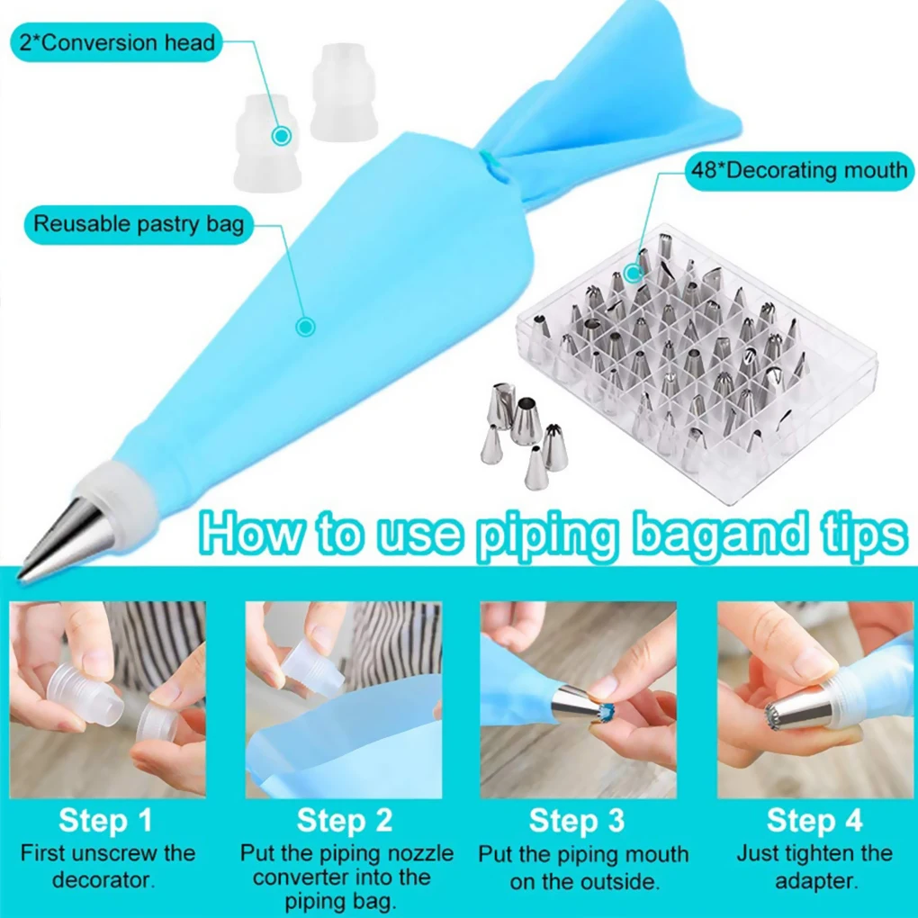 

Pack of 420 Rotary Turntable Set Kitchen Baking Nozzle Kit Molds Decorating Tips Spatulas Cream Household Accessories