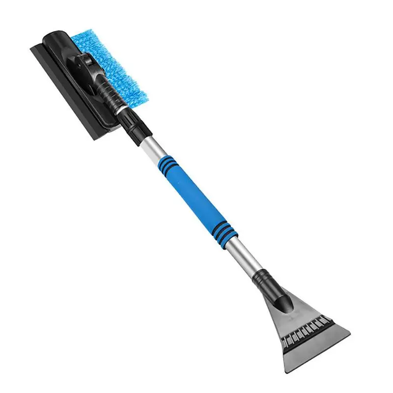 

Портативный и прочный выдвижной скребок для льда, щетка для снега, простой в использовании скребок для льда с щеткой для снега для лобового ...