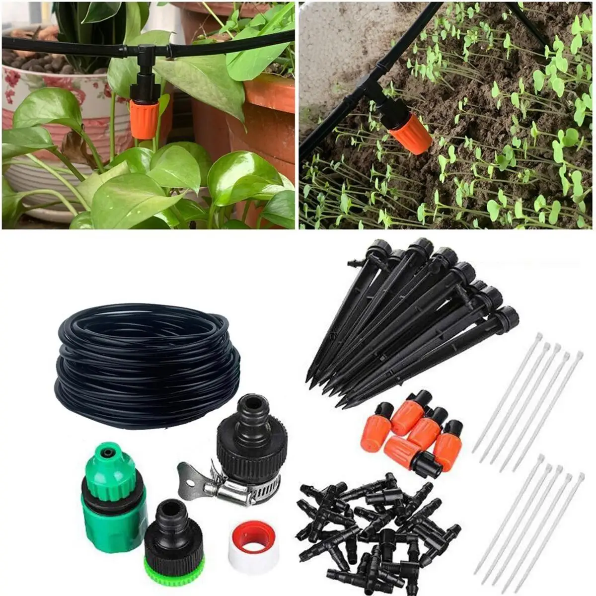 15 Meter Garden Drip Irrigation System Set Hose and Fittings