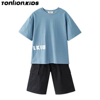 ton lion kids boys sports suit summer outdoor cool fashion trend boys 5 12 years old two piece suit