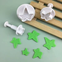 3pcs maple leaf spring die fondant chocolate mold cake pastry cookies bakeweare moulds plunger biscuit cutter kitchen decoration