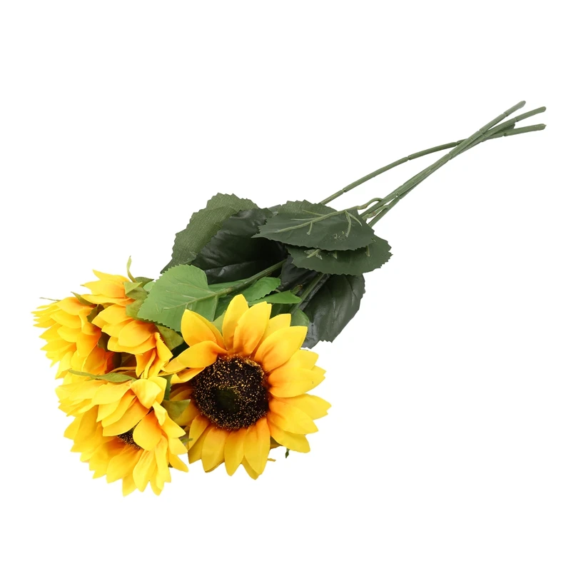 

4 Pcs Artificial Sunflowers Big Head Long Stem Artificial Silk Flowers For Home Hotel Office Wedding Party Garden Craft Art Deco