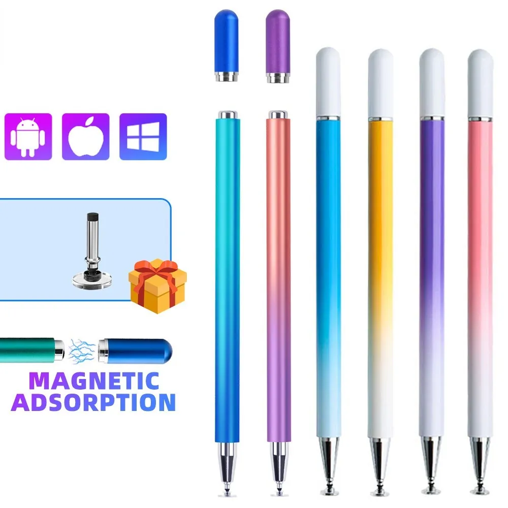 

Magnetic Touch Screen Stylus Gradient Color Built-in Replaceable Suction Cup Pen Tip Transparent Disc Capacitive Pencil Genuine