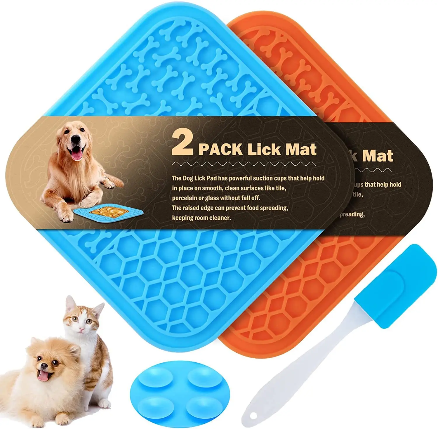 Dog Bowl Licking Mat For Dog Pet Dogs Cats Slow Food Bowls With Suction Cup Dog Feeder Dog Dishes Food Grade Silicone Pad