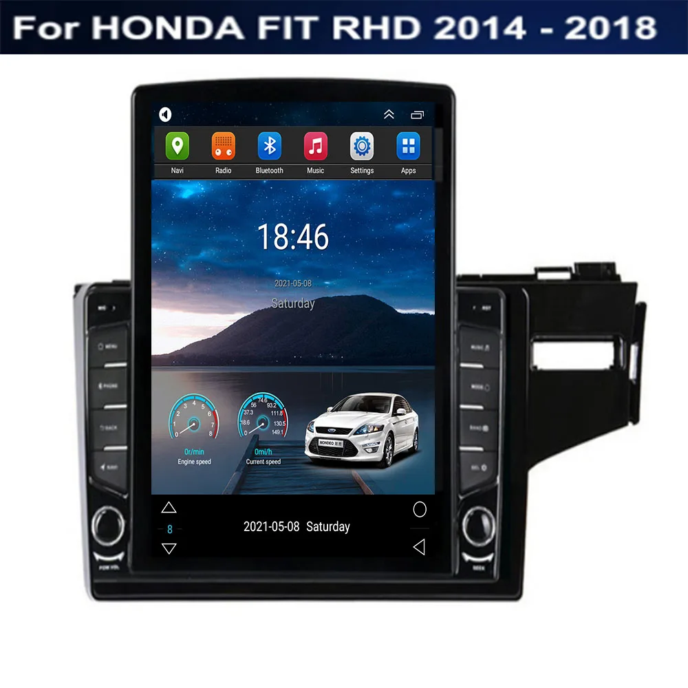 

For Tesla Style 2 Din Android 12 Car Radio For HONDA FIT RHD 2014 - 2035 Multimedia Video Player GPS Stereo Carplay DSP Camera