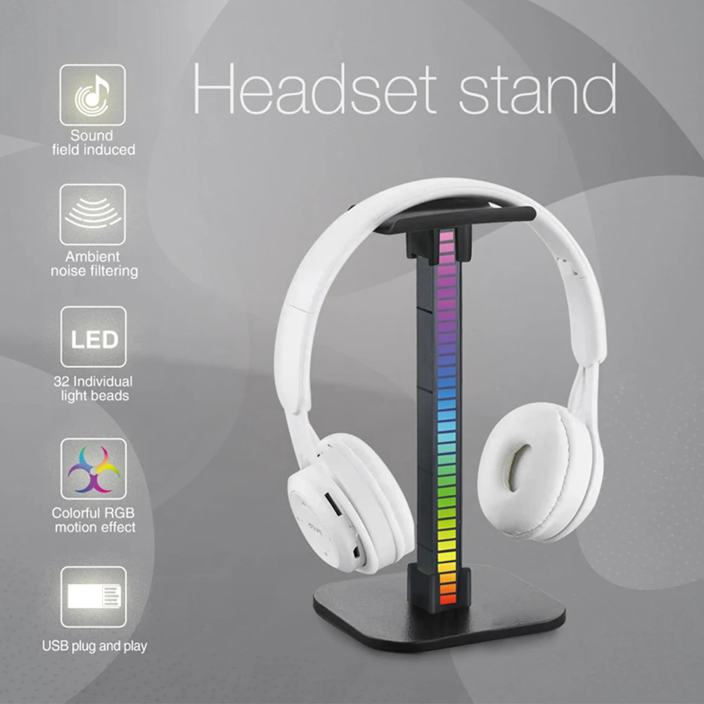 

Светодиодный светильник/USB звукосниматель цветная музыкальная Атмосфера RGB лампа с креплением для наушников