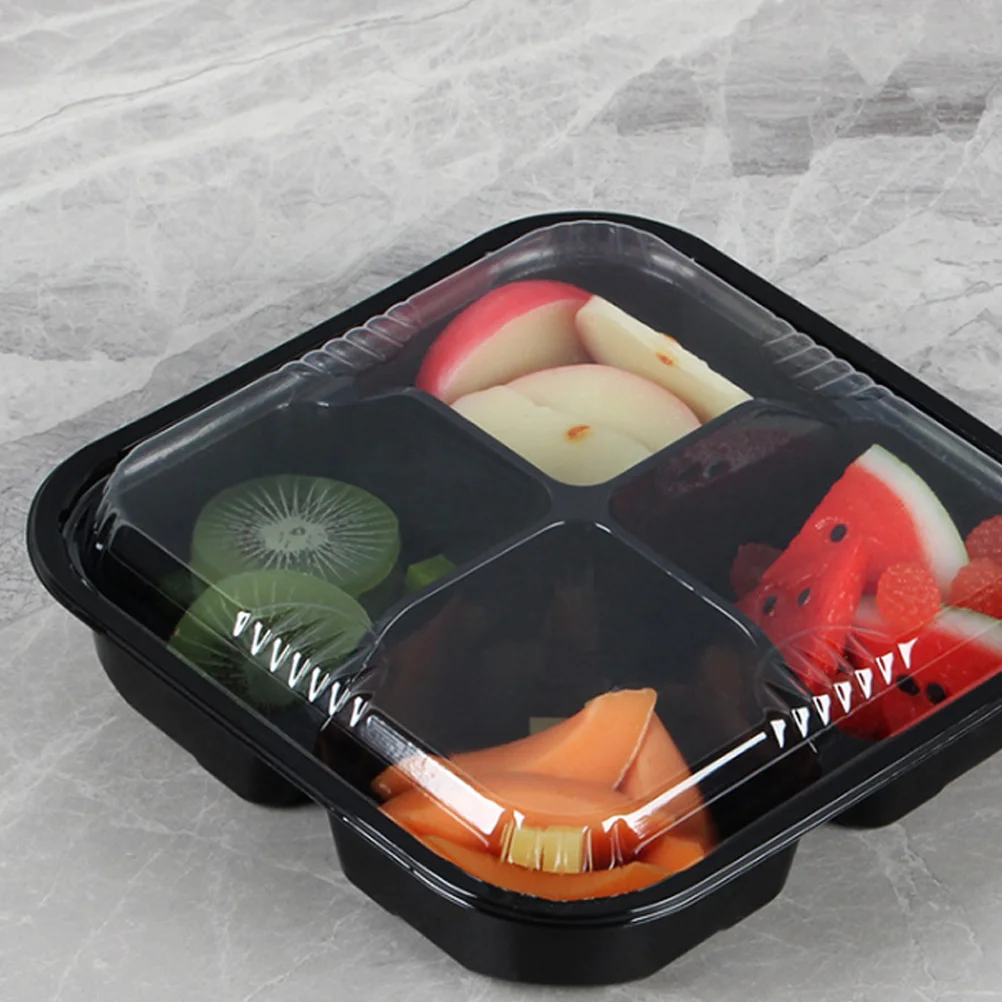 

5 Pcs Compartment Food Containers Dessert Trays Fruit Carrier Box Cake Container Recyclable Food Prep Containers