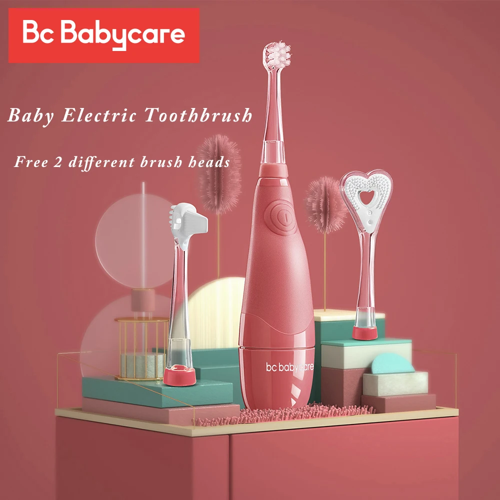 BC Babycare детская Водонепроницаемая электрическая зубная щетка со светодиодной подсветкой, умный таймер, мягкая звуковая детская зубная щетк...