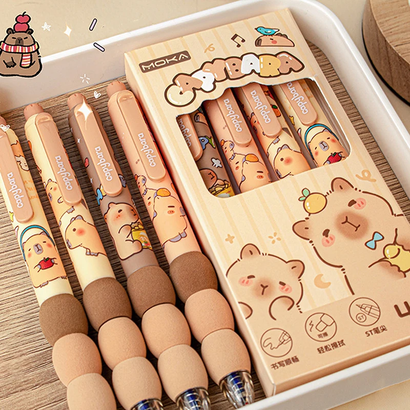 4 шт. милые стираемые гелевые ручки с рисунком капибары кавайные быстросохнущие