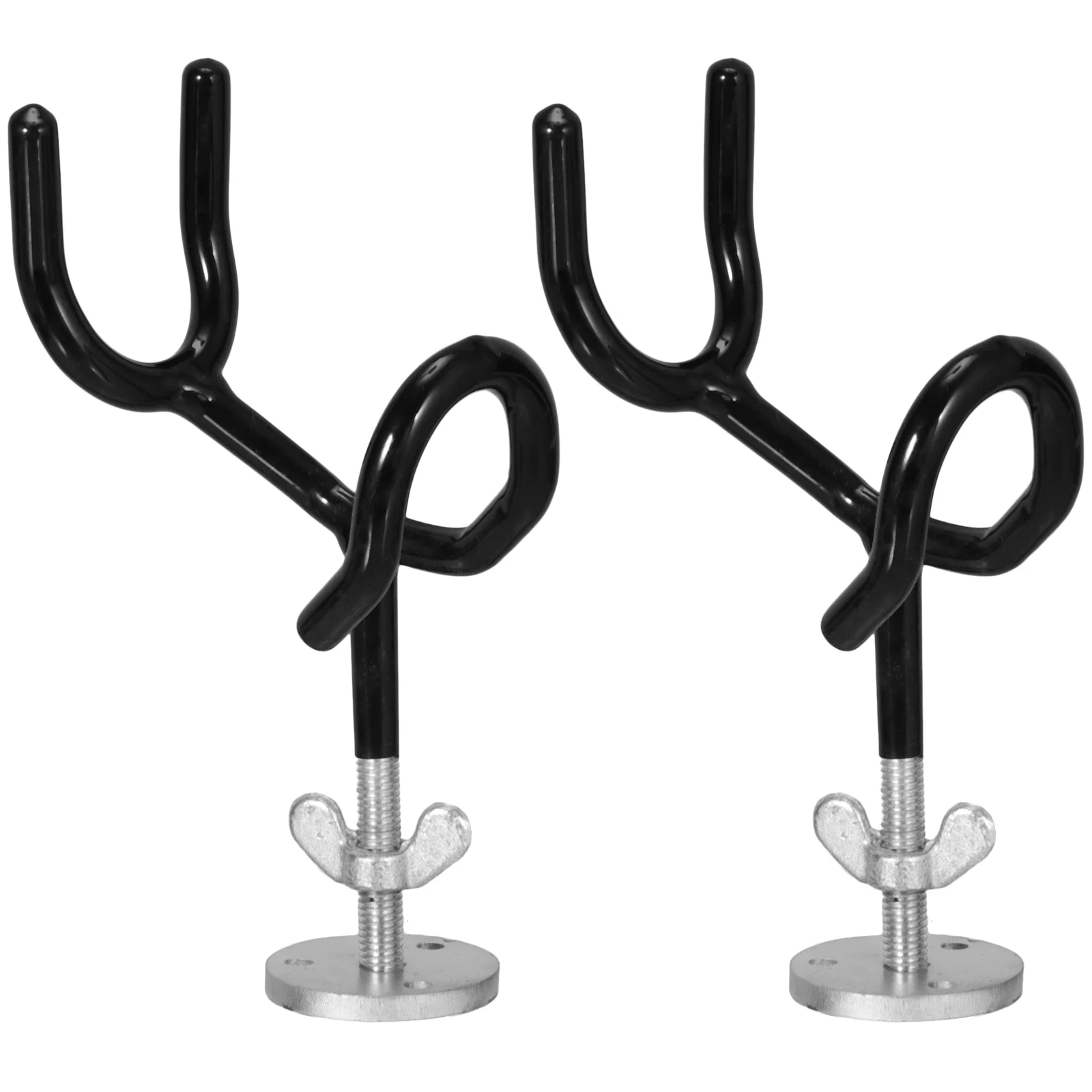 

2Pcs Sure Grip Steel Boat Rod Holder Coated Steel Wire Fish Pole Holder (Black)