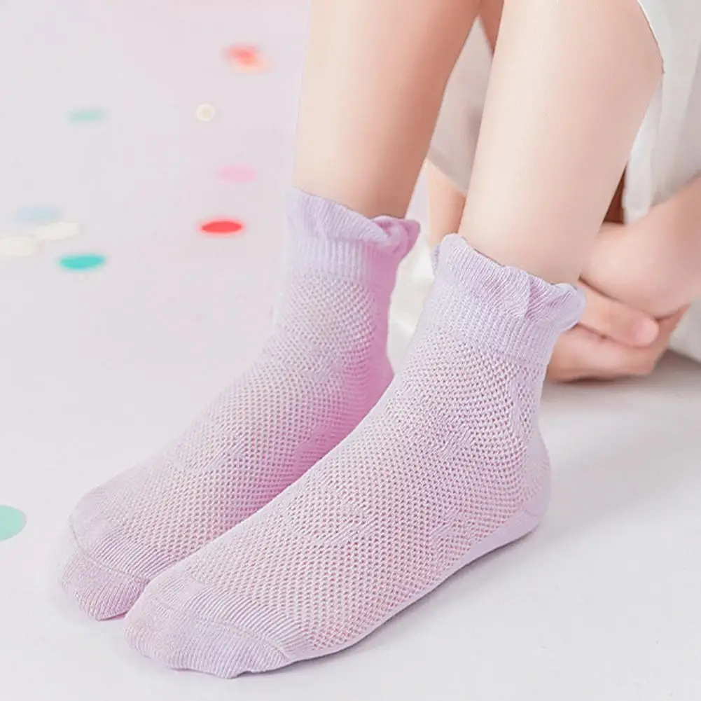 

5 Pairs Cute Summer Kids Dancing Eyelet Mesh Socks Floor Socks Lightweight Anti-skid
